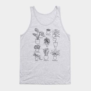 Hand Drawn Indoor Plants for Plant Lovers and Lovers of Cottage Core Tank Top